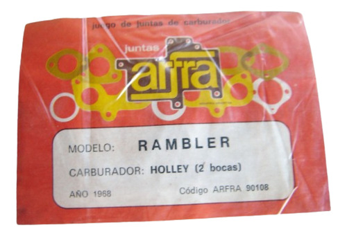 Junta Carburador Holley 2 Bocas Rambler Torino 1968 108