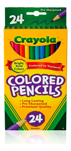 Lápices 24 Colores Crayola Escolar Niños