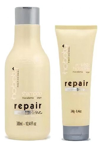 Kit Repair Line Shampoo 300ml E Emulsão 240g Hobety Original