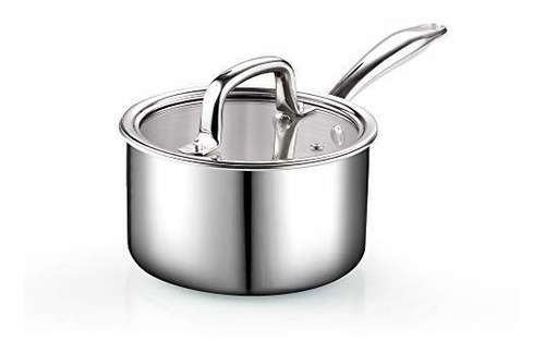 Cook N Home 2679 Tri-ply Clad Stainless Steel Sauce Pan With