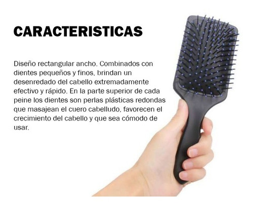Cepillo Pelo Rectangular Lacio Ondas Peinados Desenredante