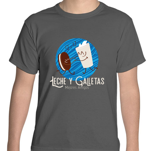 Playera Cuello Redondo Leche Y Galletas - Mejores Amigos