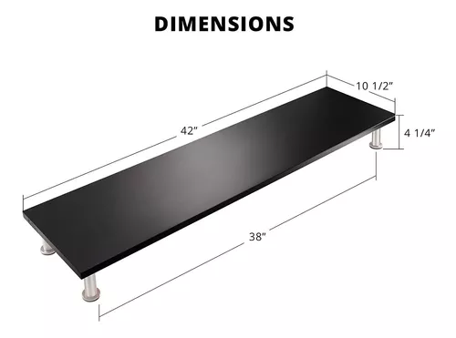 Soporte de monitor dual para 2 monitores, elevador de monitor grande hecho  con bambú sólido, organizador