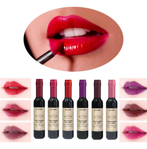 3 Vino Tinto Vino Lápiz Labial Líquido Lápiz Labial