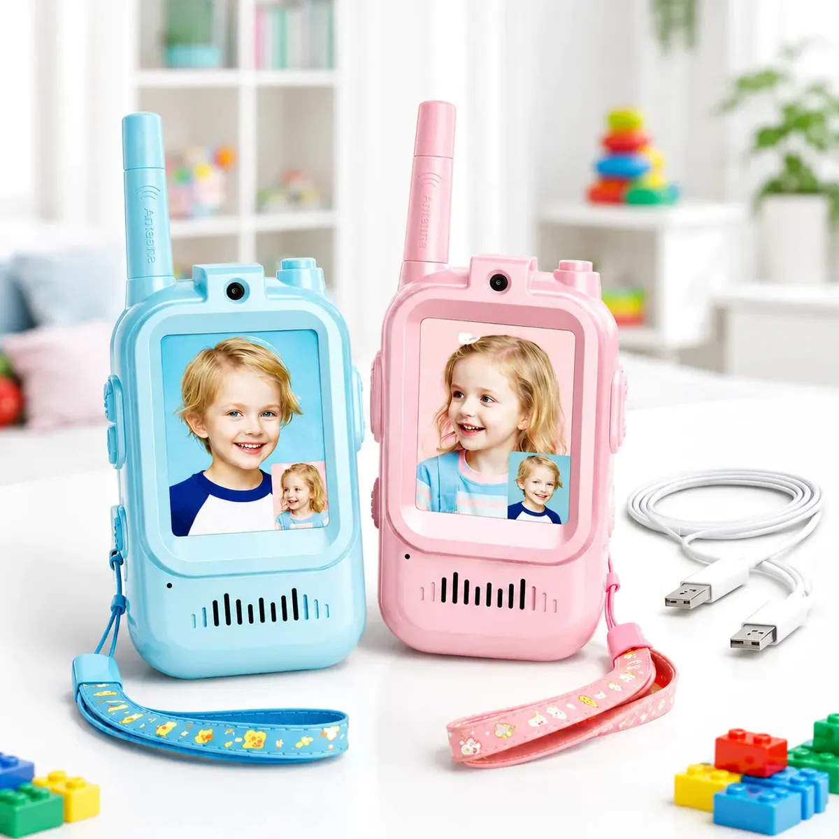 Walkie Talkie Infantil Chamada De Vídeo Recarregável 300m
