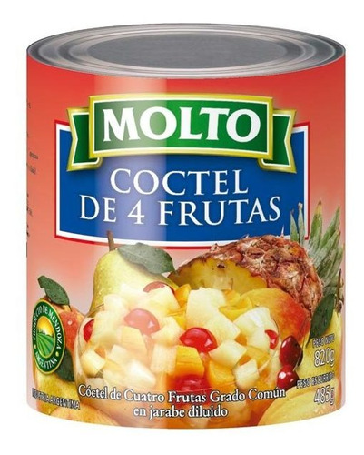 Pack X 24 Unid. Coctel Frutas  4 Frutas 820 Gr Molto Frutas