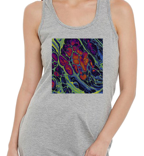 Musculosa Mujer Psicodelico Colores Formas Ondas Tonos P3