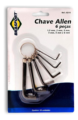 Chave Allen  Brasfort 1,5 A 06mm Com 06 Pecas  8215