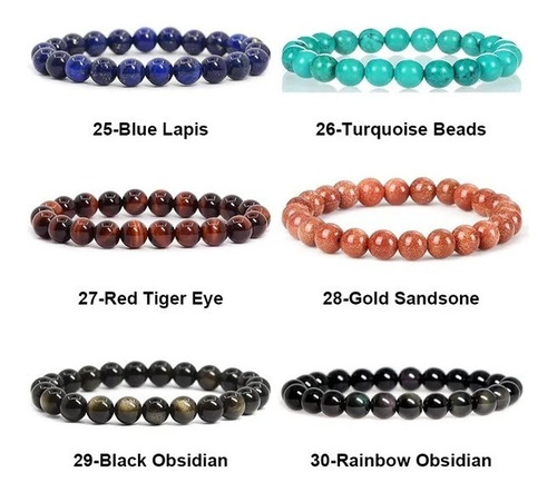 Imagen 5 de 8 de Pulseras De Piedras Hombres