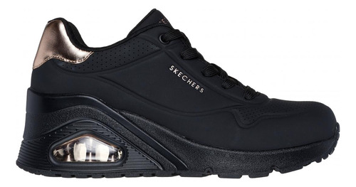 Zapatilla Mujer Uno Wedge Hi Steps Negro Skechers