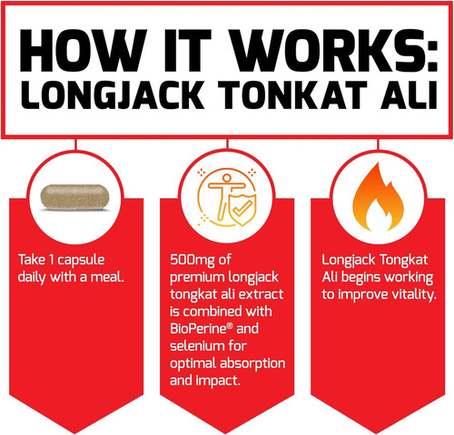 Longjack Tongkat Ali 500 mg, Force Factor, 30 cápsulas, E U Un sabor sin sabor
