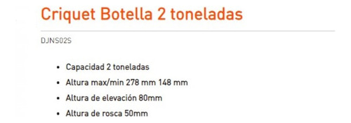 Imagen 3 de 6 de Crique Botella Hidráulico Gato 2 Ton Daewoo 2 Toneladas