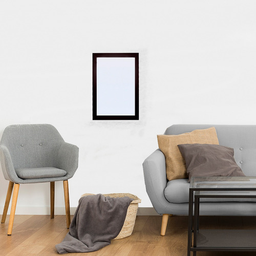 Espejo Decorativo De Pared Decomobil 60x40 Cm Minimalista Marco Chocolate