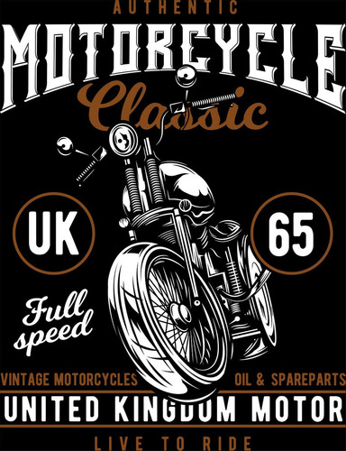 Imagem 2 de 6 de Camiseta Classic Motorcycles Full Speed - Moto Promoção