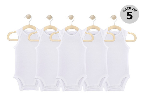 Pack X5 Pañalero Carters De Algodón Color Blanco Para Bebés