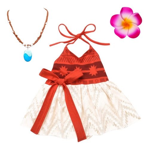 Disfraz Vestido De Moana Para Bebe Set Fiesta Moana Niña Beb