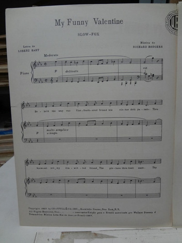 Partitura My Funny Valentine Richard Rodgers Lorenz Hart (Usado)