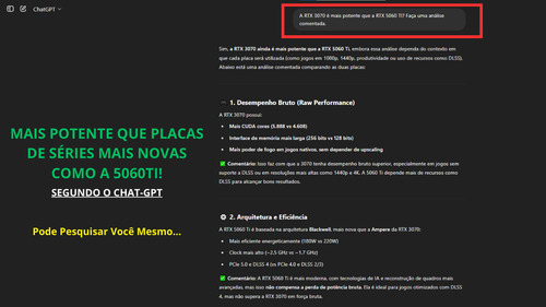 Placa De Vídeo Nvidia Séries Rtx 3070 8gb Gddr6 Triple Fan (Usado)