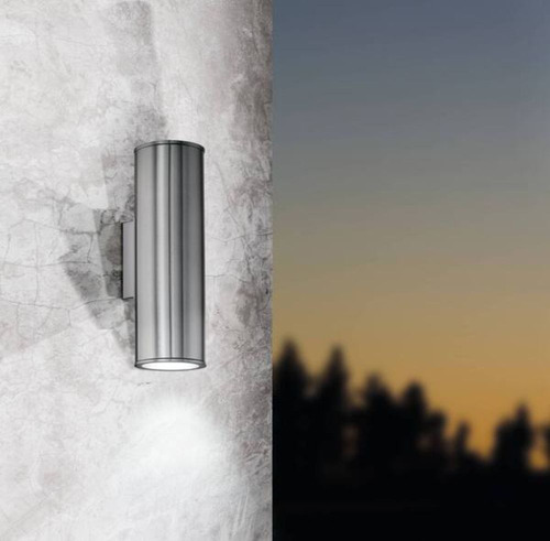 Aplique De Pared Riga Acero Baño Y Exterior 2x3w Gu10 Led