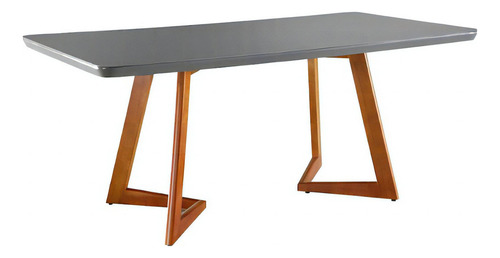 Juego de 6 muebles y sillas para comedor Munich, color grafito, grafito/lino imbuia