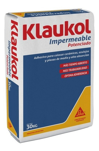 Imagen 2 de 7 de Klaukol Impermeable Potenciado Bolsa 30kg Ceramica Ahora 12