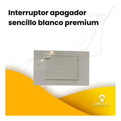 Interruptor Apagador Sencillo Blanco Premium