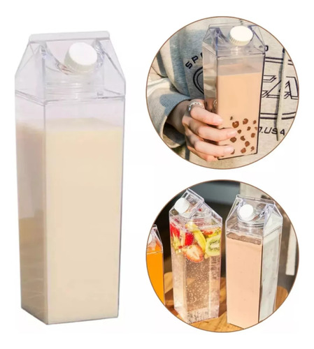 Botella De Plástico Acrílico De 1 Litro, Agua, Jugo, Leche,