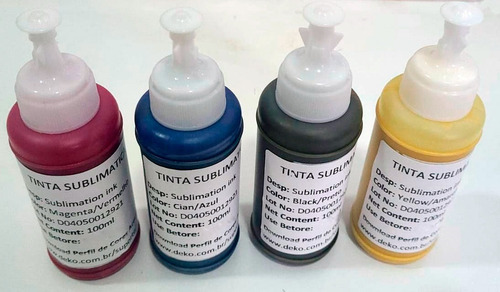 Imagem 4 de 4 de Tinta Para Sublimação Sublimatica 4 Cor 100ml Cada = 400ml