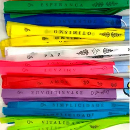1000 Fitinhas Personalizadas Pulseira Para Amarrar Coloridas Colorido