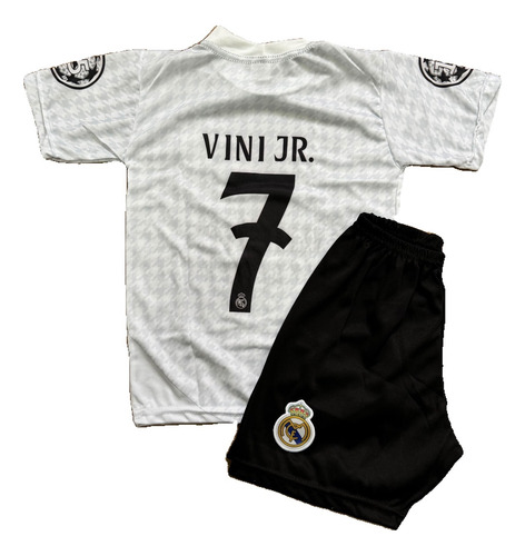 Kit Conjunto Esportivo Infantil/juvenil Vini Jr Real Madrid Branco 10