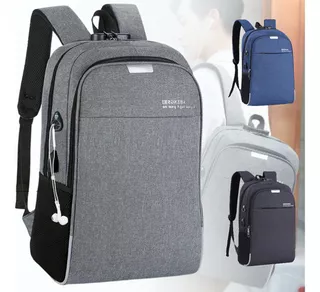 Mochila Bolsa Anti Furto Notebook Impermeável Cor Cinza