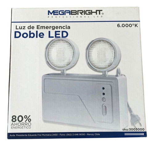 Lámpara Emerg Doble Led Micky 350lm/6.000 Megabright 3003000
