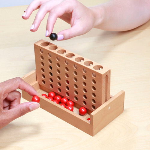 Juego De Mesa 4 En Fila Tablero Madera Estrategia 4 In A Row