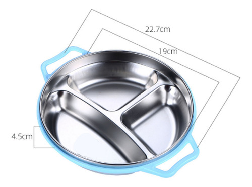 Plato Infantil De Acero Inoxidable Con Asa Antiquemaduras