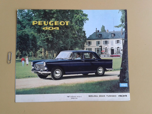 Peugeot 404 Berlina 1963 Folleto Publicidad Promoción