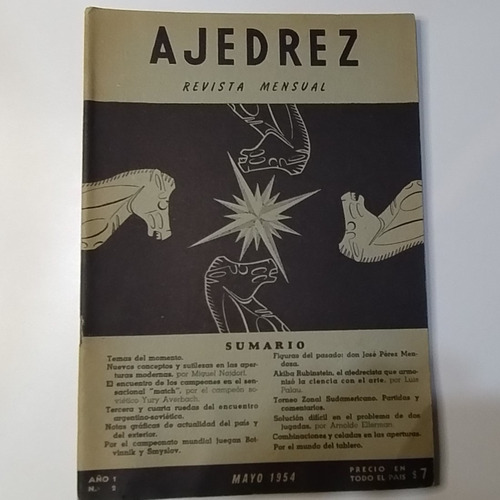 Revista Ajedrez Año 1 N°2 Mayo 1954 Luis Palau Ed. Sopena