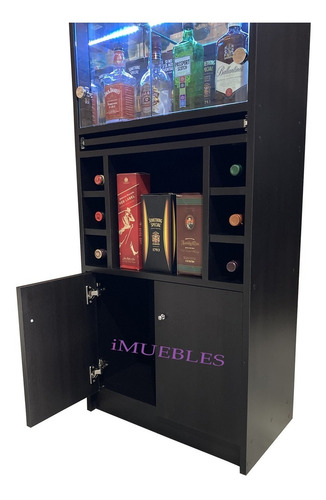 Imagen 6 de 9 de Bar Vitrina, Mueble Bar Vinera Cava Con Luces Led Rgb.