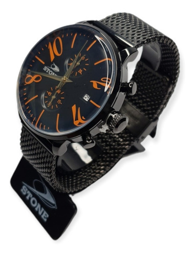 Imagen 2 de 5 de Reloj Análogo Stone De Hombre Malla Tejida St1030