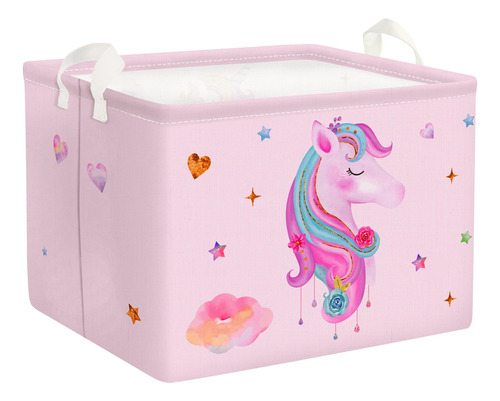 Clastyle Adorable Cesta Rectangular Con Diseno De Unicornio