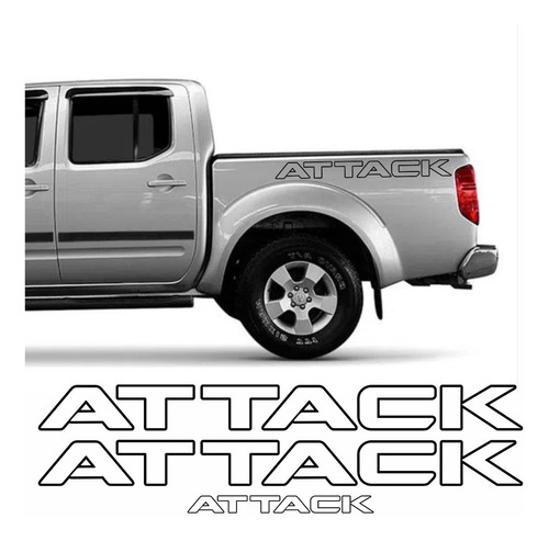 Kit 3 Adesivos Nissan Frontier Attack Acessórios