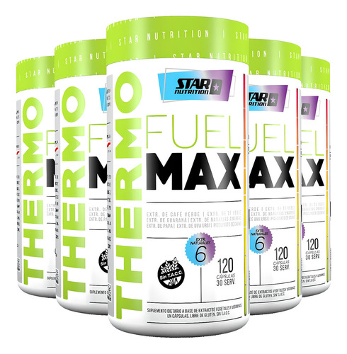 Star Nutrition Thermo Fuel Quemador De Grasa 120 Caps. X5 Un Sabor Neutro