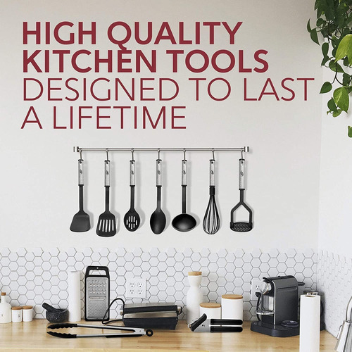 Set 24 Utensilios Cocina Nylon Y Acero Inoxidable Ab