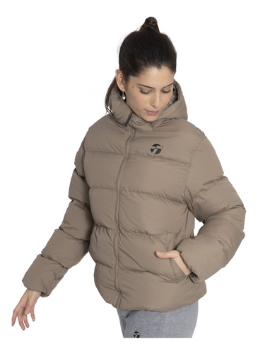 Campera Topper Br Puffer Ii Mujer Moda Beige