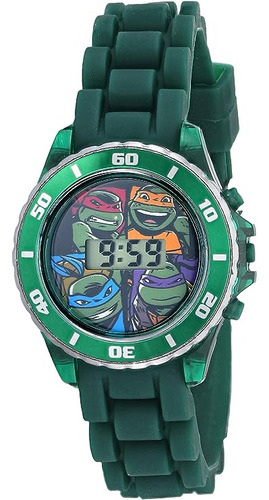 Reloj Digital  Tortuga Ninja Con Forro Polar Verde