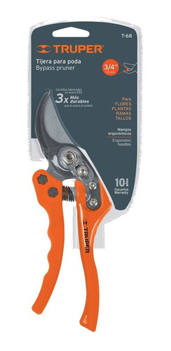 Imagen 2 de 4 de Tijera De Poda De Mano Para Jardin 8 Pulgadas Truper Premium