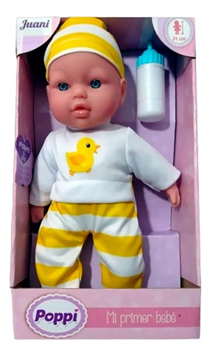 Muñeca Bebote Poppi Mi Primer Bebe 31 Cm Con Sonido - Rex