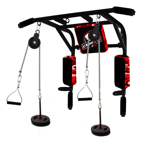 Barra Multifuncional 15 En 1 + Sistema De Poleas Doble
