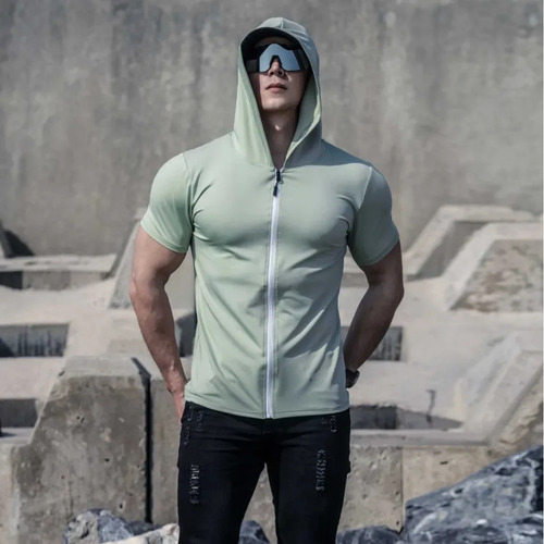 Camiseta Deportiva Deportiva De Secado Rápido Con Capucha Y