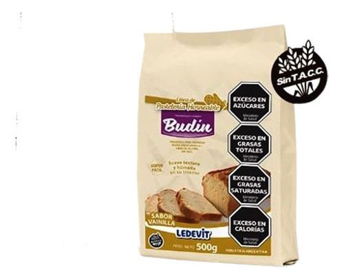 Premezcla Budin De Vainilla Ledevit Sin Tacc Pasteleria 500g