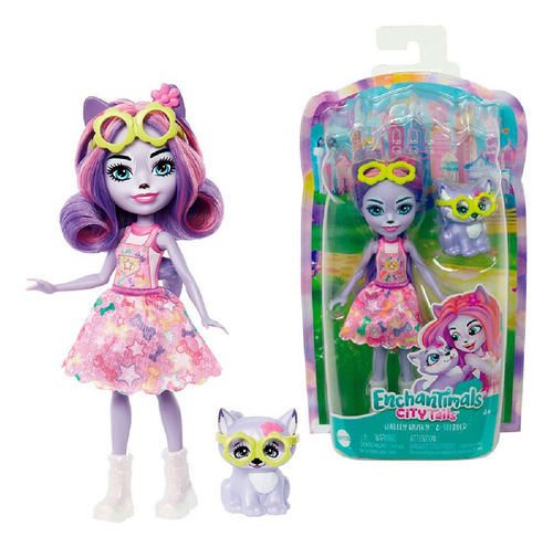Imagen 1 de 6 de Muñeca Enchantimals City Tails Hadley Husky + Mascota